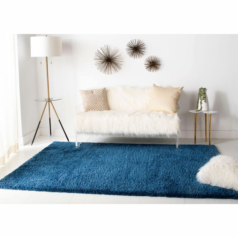 August Shag 900 AUG900 Power Loomed Indoor Area Rug - Navy - 5'3"x7'6" - Safavieh