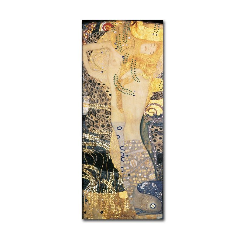 Trademark Fine Art -Gustav Klimt 'Water Serpents' Canvas Art - 24''x10''