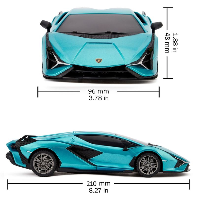 CMJ RC Cars: Lamborghini Sián FKP 37 - Blue - 1:24 Scale, 2.4GHz, LED Headlights
