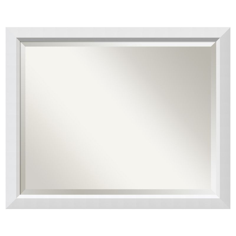 32" x 26" Blanco Wood Framed Bathroom Vanity Wall Mirror White - Amanti Art: Satin Finish, No Assembly Required