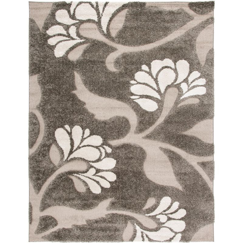 Florida Shag SG459 Power Loomed Indoor Area Rug - Smoke/Beige - 5'3"x7'6" - Safavieh