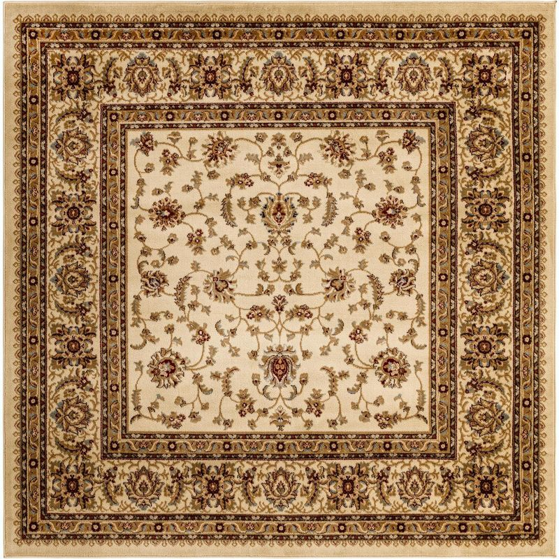 Unique Loom Voyage Collection Area Rug - St. Louis (7' 1" Square Cream/Brown)