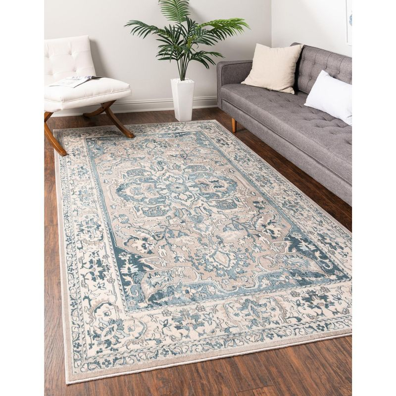 Unique Loom Paris Collection Area Rug - Louisa (5' 1" x 8' Rectangle Dark Gray/Beige)