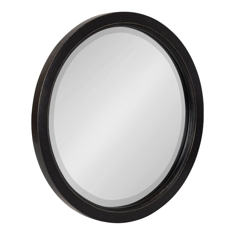 18" x 18" Hogan Round Framed Decorative Wall Mirror Black - Kate & Laurel All Things Decor: Modern Farmhouse Style, Solid Wood