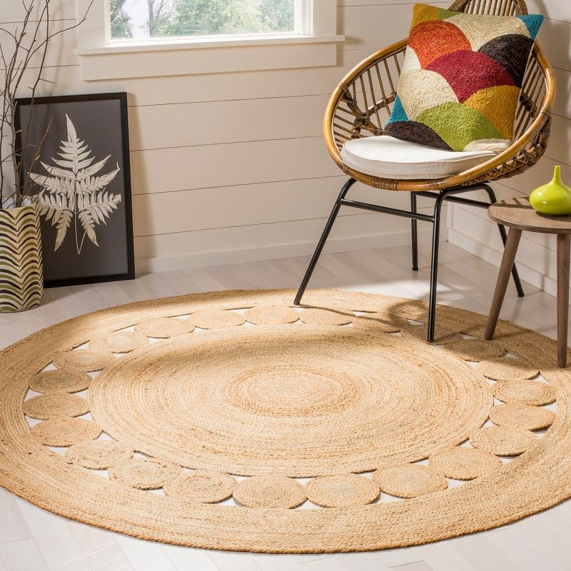 Natural Fiber NF364 Hand Woven Indoor Accent Rug - Natural - 3' Round - Safavieh.