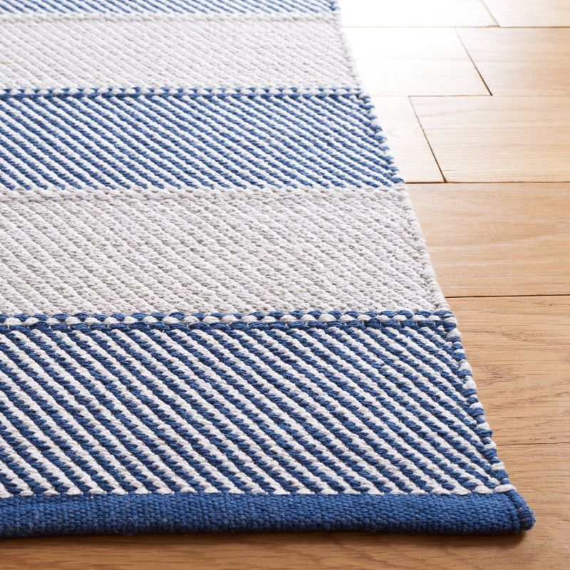 Striped Kilim STK803 Hand Woven Area Rug - Grey/Blue - 8'x10' - Safavieh.