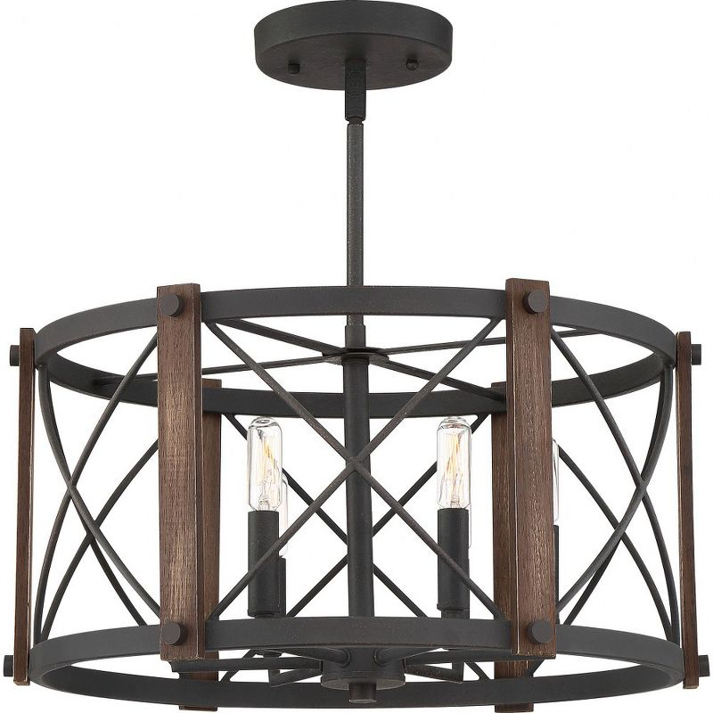 Quoizel Lighting Baron 6 - Light Semi-Flush Mount in  Marcado Black