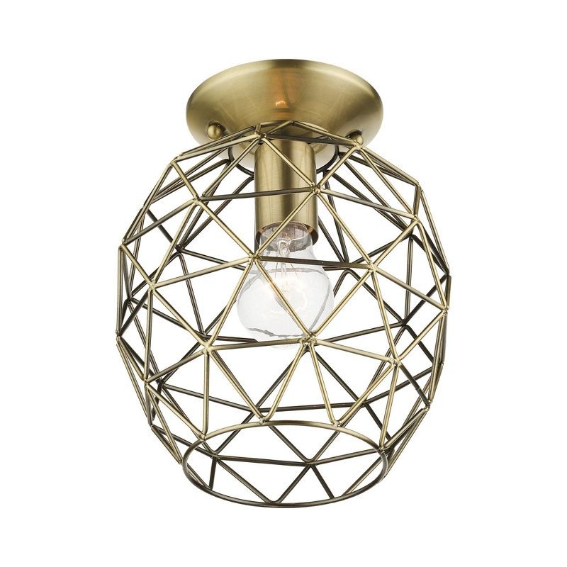 Livex Lighting Geometrix 1 - Light Flush Mount in  Antique Brass