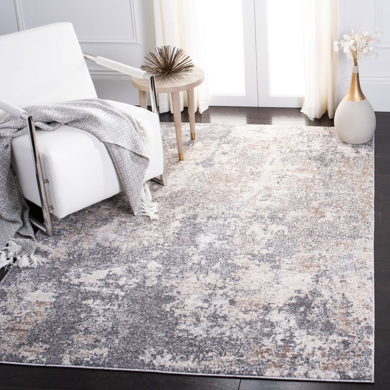 Aston ASN710 Power Loomed Accent Rug - Light Grey/Grey - 3'x5' - Safavieh.