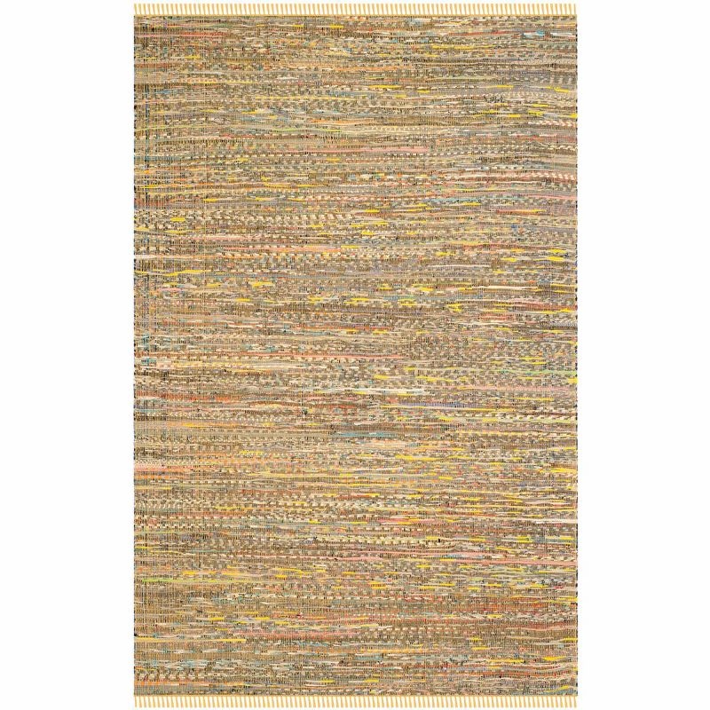 Rag Rug RAR121 Hand Woven Indoor Area Rug - Yellow/Multi - 6'x9' - Safavieh.