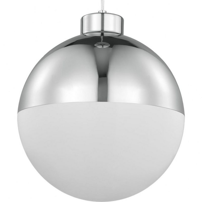Progress Lighting, Globe Collection, 1-Light Pendant, Polished Chrome, Opal Glass Shade
