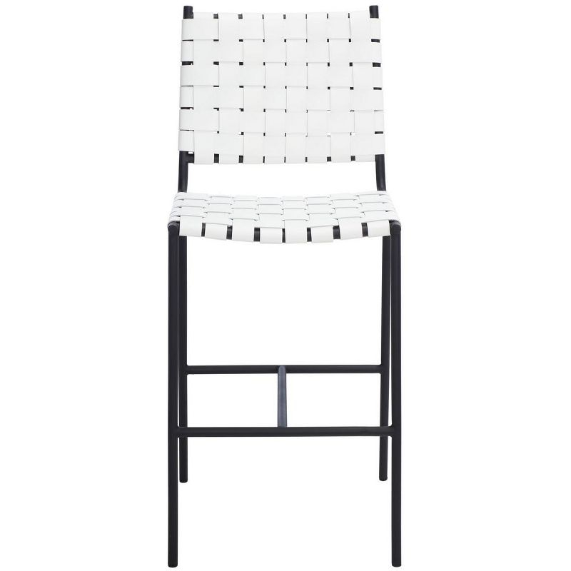 Olenna Woven Counter Stool - BST3011 - White/Black - Safavieh