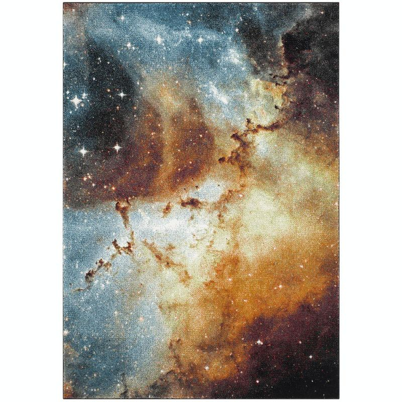 Galaxy GAL109 Power Loomed Indoor Area Rug - Orange/Multi - 5'3"x7'6" - Safavieh