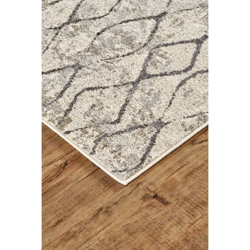 Kano Transitional Diamond Ivory/Gray/Taupe Area Rug
