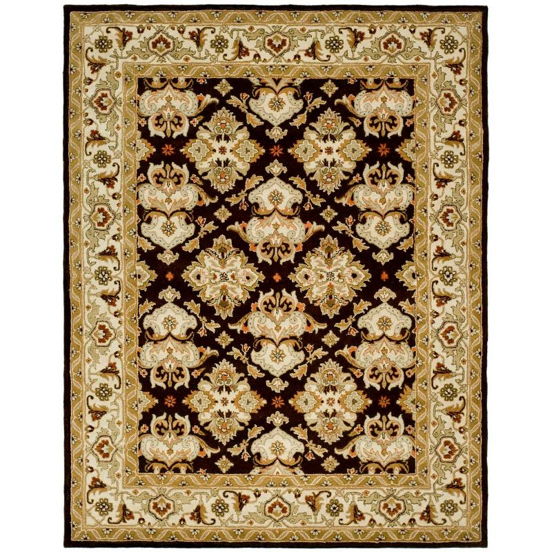 Heritage HG817 Hand Tufted Area Rug - Espresso/Ivory - 8'3"x11' - Safavieh.