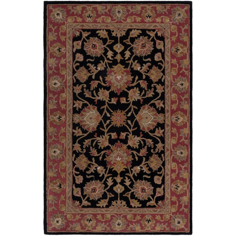 Heritage HG112 Handmade Area Rug - 6'x9' - Black/Red - Safavieh