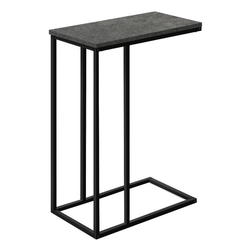 Household Essentials Jamestown C-Shaped End Table Slate Gray: Iron Frame, Particle Board Top, Assembly Required