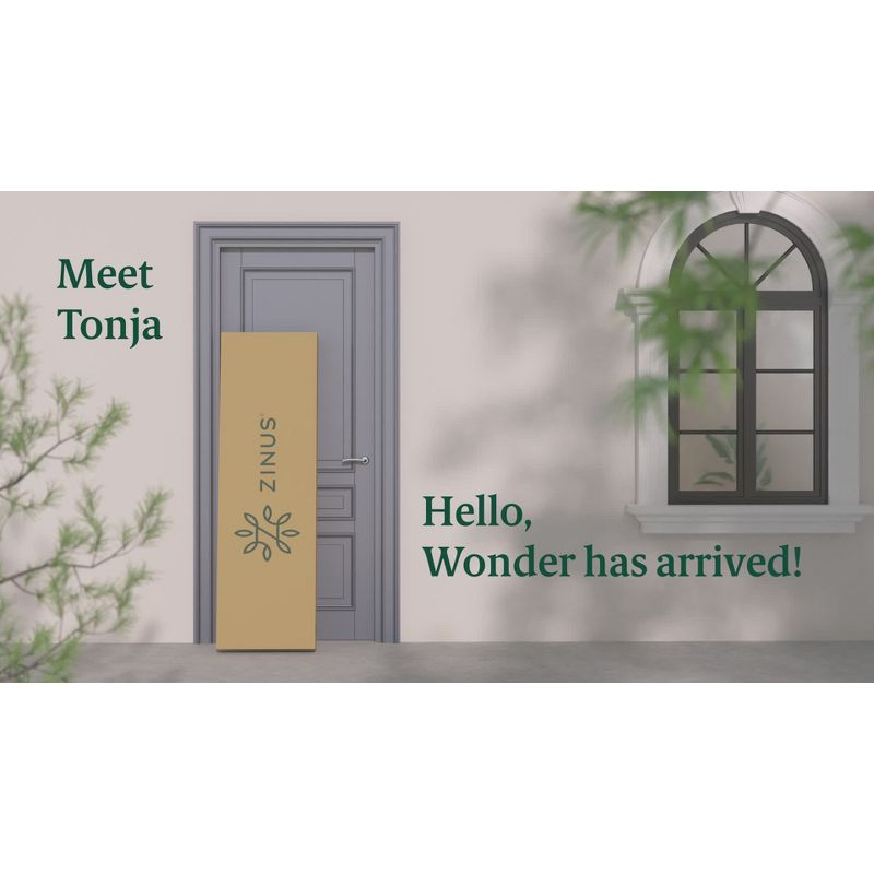 Queen Tonja Wood Platform Bed Frame with Headboard Brown - Zinus