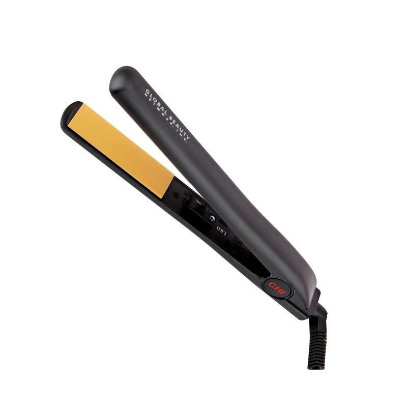 CHI Original Ceramic Hair Straightener Flat Iron 1 Inch Ceramic Floating Plates Quick Heat Up Analog On/Off Switch - Black