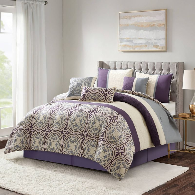 Nanshing 7pc Queen Camila Comforter Set Purple
