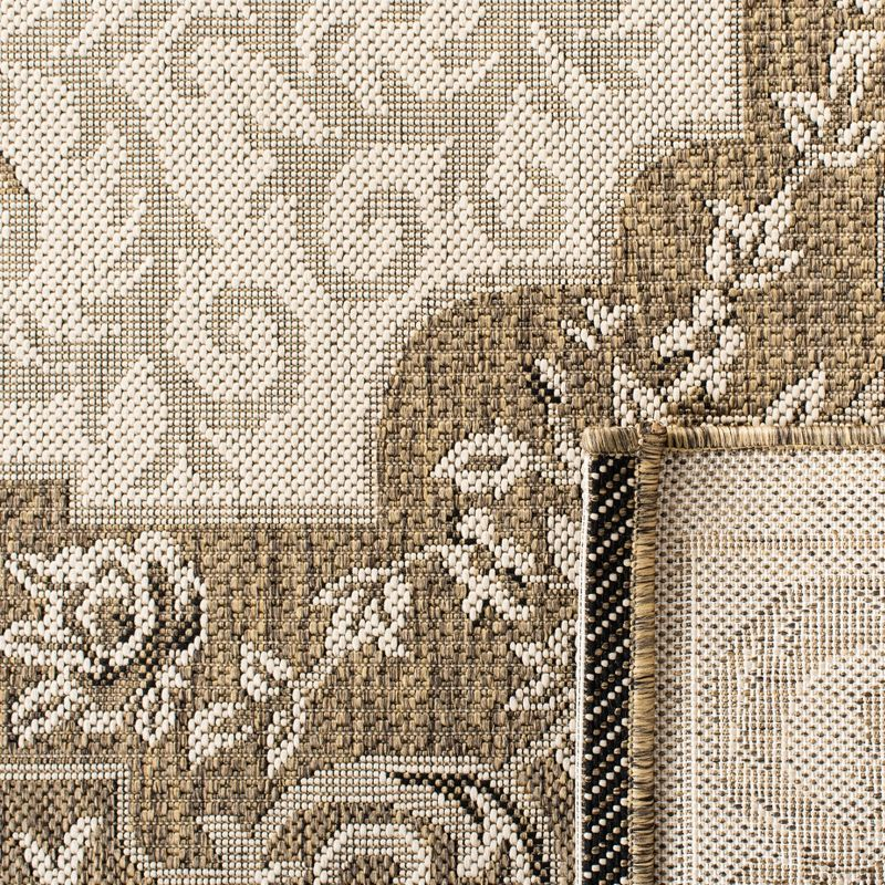 Courtyard CY7208 Power Loomed Indoor/Outdoor Accent Rug - Creme/Brown - 2'x3'7" - Safavieh.