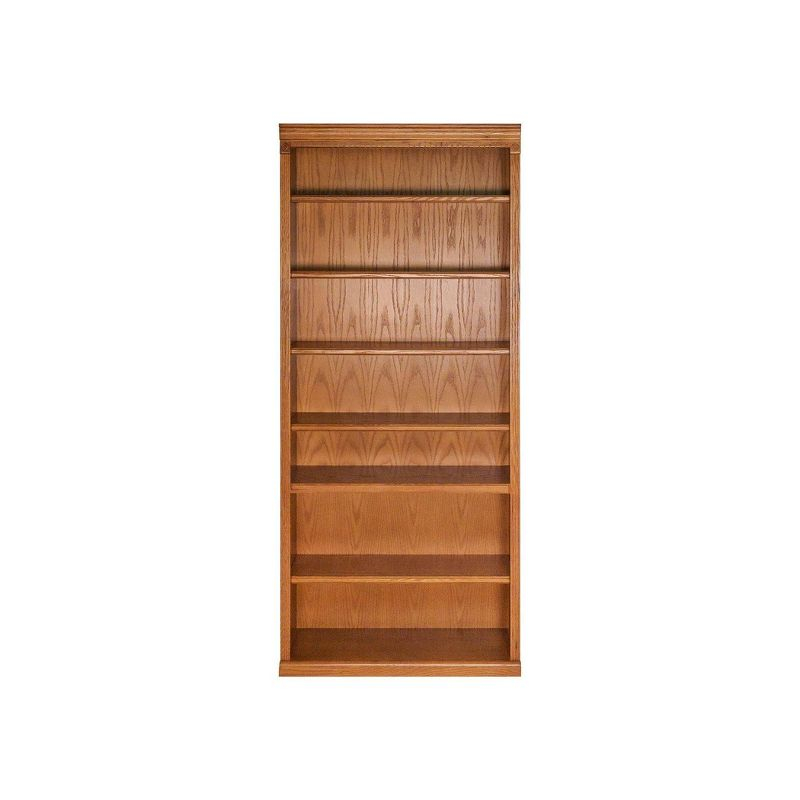 84" Huntington Oxford Wood Bookcase Wheat - Martin Furniture: Hardwood, 7 Shelves, No Assembly Required