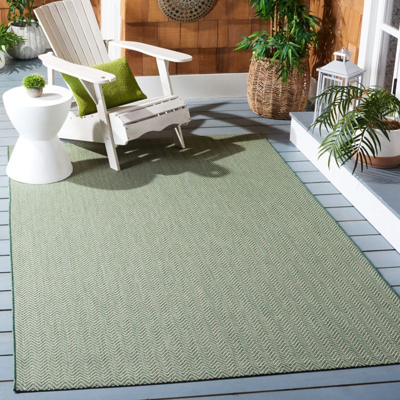 Courtyard CY8022 Power Loomed Indoor and Outdoor Area Rug - Dark Green/Beige - 5'3"x7'7" - Safavieh