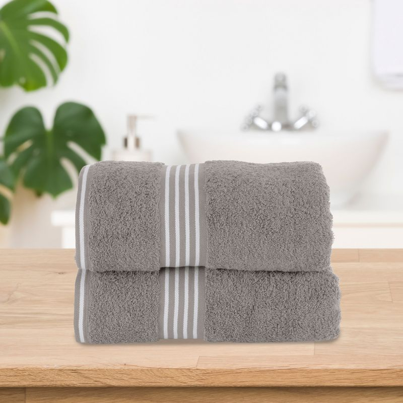 Lavish Home 35x70 Luxury Cotton Bath Towels, Gray