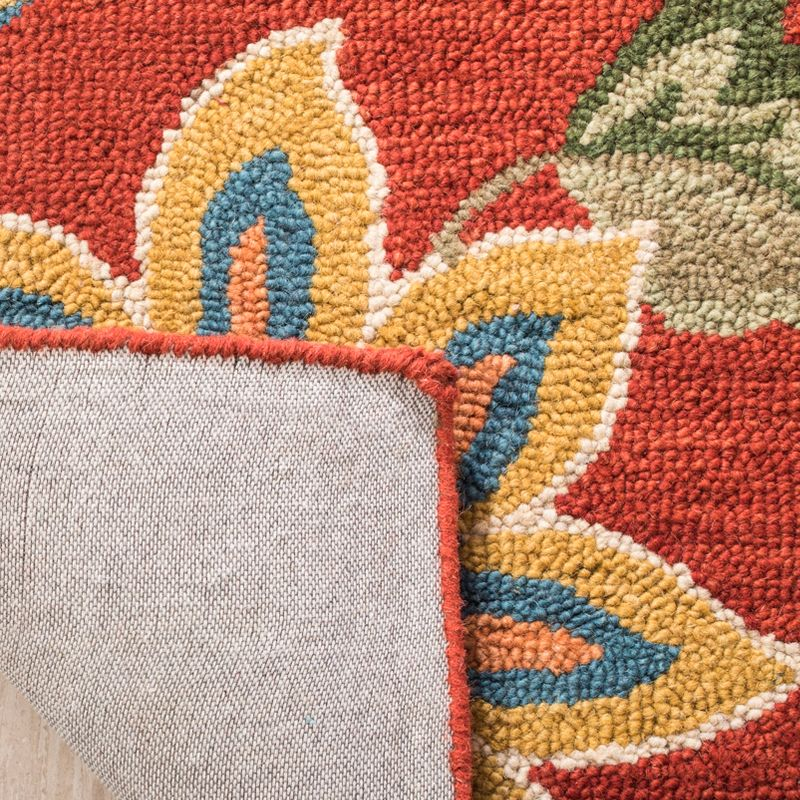 Blossom BLM673 Hand Hooked Area Rug - Rust/Multi - 4'x6' - Safavieh.