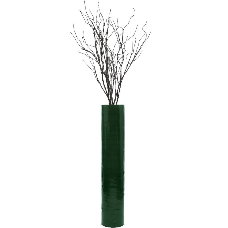 Uniquewise 30-inch-tall Decorative Contemporary Bamboo Display Floor Vase - Cylinder Shape - Stylish Home Decor Accent - Green - Modern Tall Vase