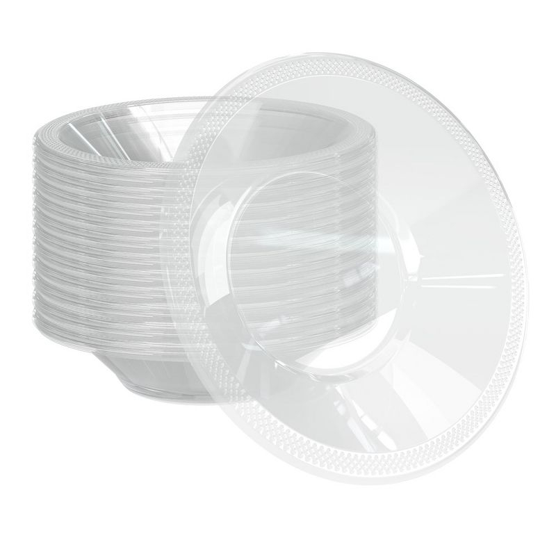 Crown Display 12 Oz. Clear Plastic Bowls Disposable Party Bowls -100 Count Disposable Plastic Soup Bowls