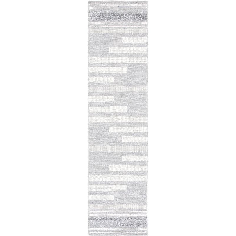 Striped Kilim STK505 Hand Woven Runner Rug - Silver/Grey - 2'3"x9' - Safavieh.