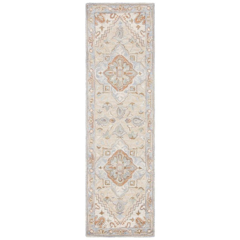 Heritage HG920 Hand Loomed Runner Rug - Beige/Grey - 2'3"x8' - Safavieh.
