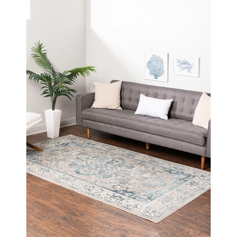 Unique Loom Paris Collection Area Rug - Louisa (5' 1" x 8' Rectangle Dark Gray/Beige)