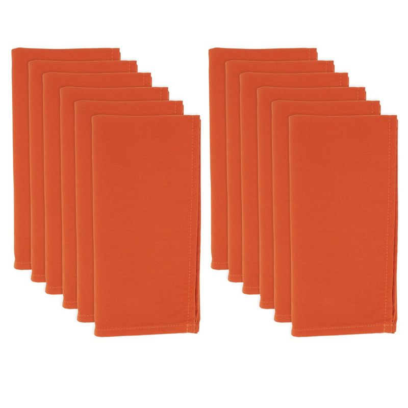 Saro Lifestyle Everyday Cloth Table Napkins (Set of 12), Pumpkin, 20" x 20"