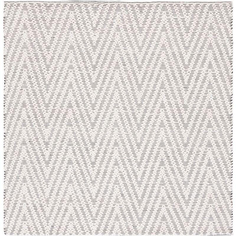 Natura NAT277 Flat Weave Indoor Area Rug - Ivory/Black - 6'x6' - Safavieh