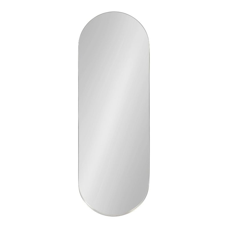 16"x48" Rollo Capsule Framed Decorative Wall Mirror Silver - Kate & Laurel All Things Decor: Full-Length, Oval, Metal Frame