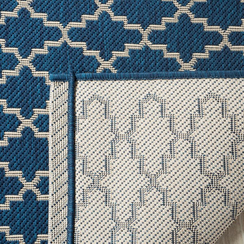 Courtyard CY6919 Power Loomed Indoor and Outdoor Area Rug - Navy/Beige - 4'x5'7" - Safavieh