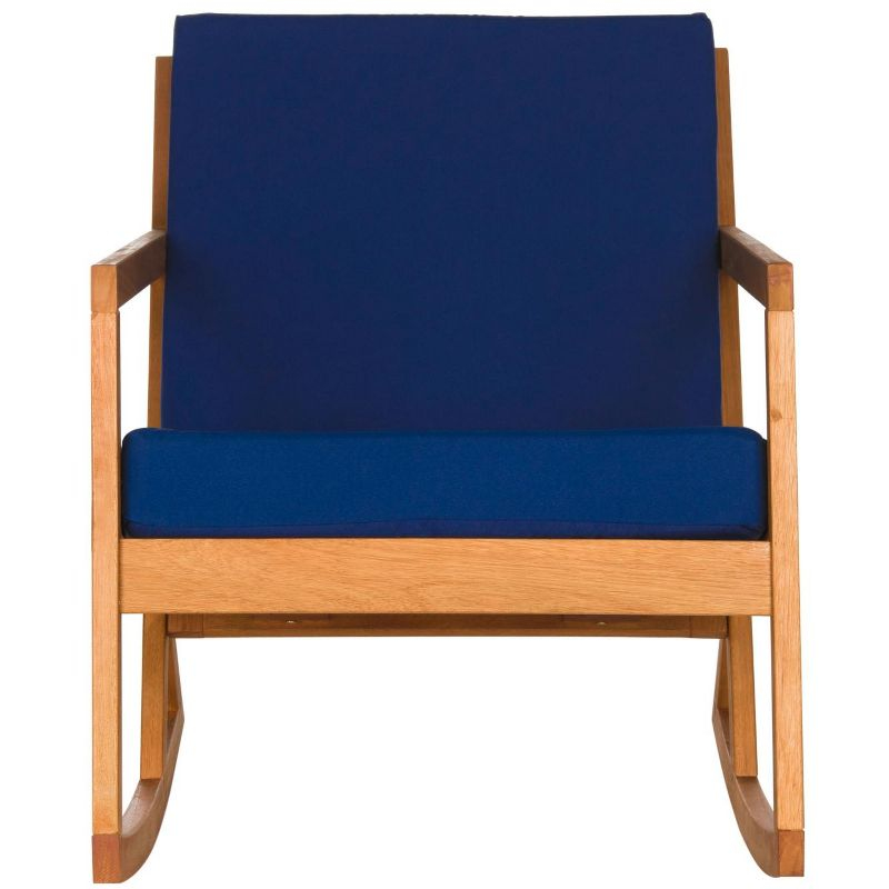 Vernon Rocking Chair Indoor/Outdoor - PAT7013 - Natural/Navy - Safavieh