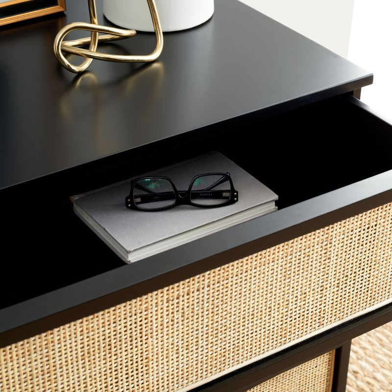 Zadie 3 Drawer Rattan Chest - CHS5004 - Black/Natural - Safavieh