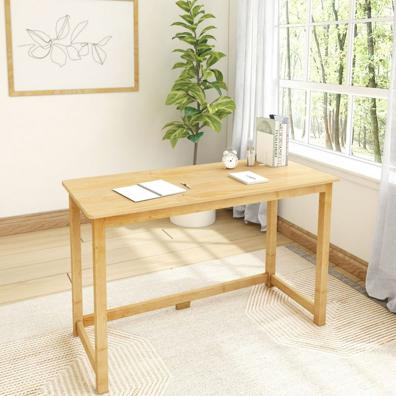 Plank+Beam Solid Wood Writing Desk, Simple Desk for Bedroom, Home Office Study Desk, 47.25", Natural