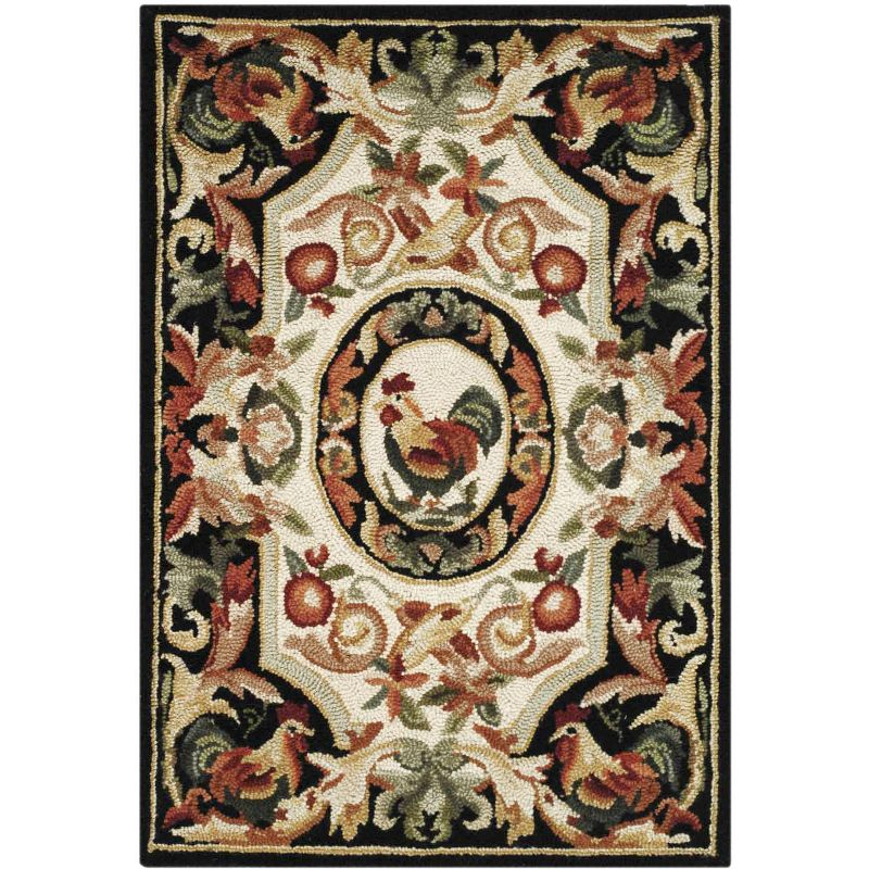Chelsea HK48 Hand Hooked Accent Rug - Ivory/Black - 1'8"x2'6" - Safavieh.