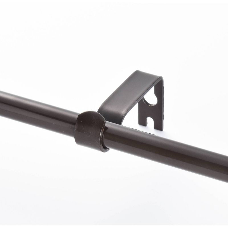 Lumi Home Furnishings 48"-84" Ball Curtain Rod - Brown: Adjustable Plastic Rod, Single, Painted Finish, 1 Year Warranty