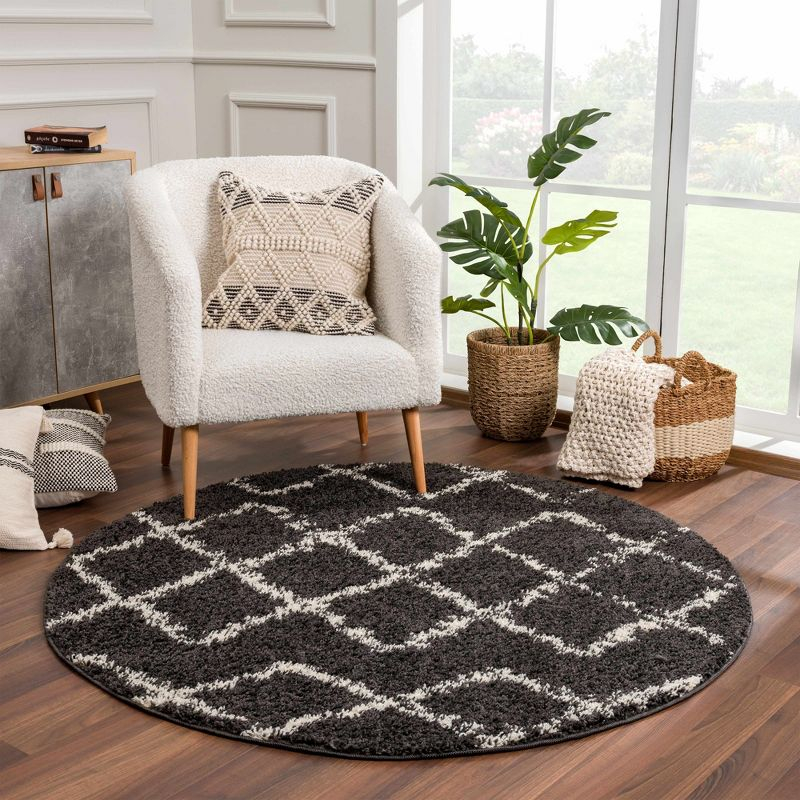 Hauteloom Round Area Rug RD Charcoal