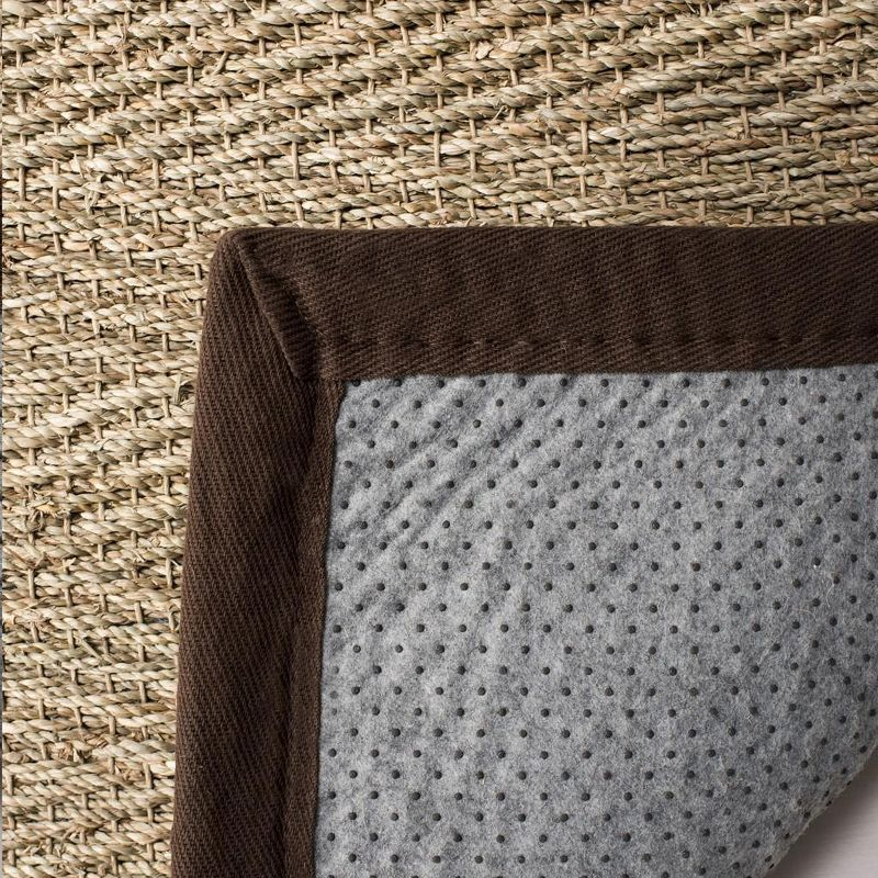 Natural Fiber NF115 Power Loomed Indoor Area Rug - Natural/Dark Brown - 6'x6' - Safavieh