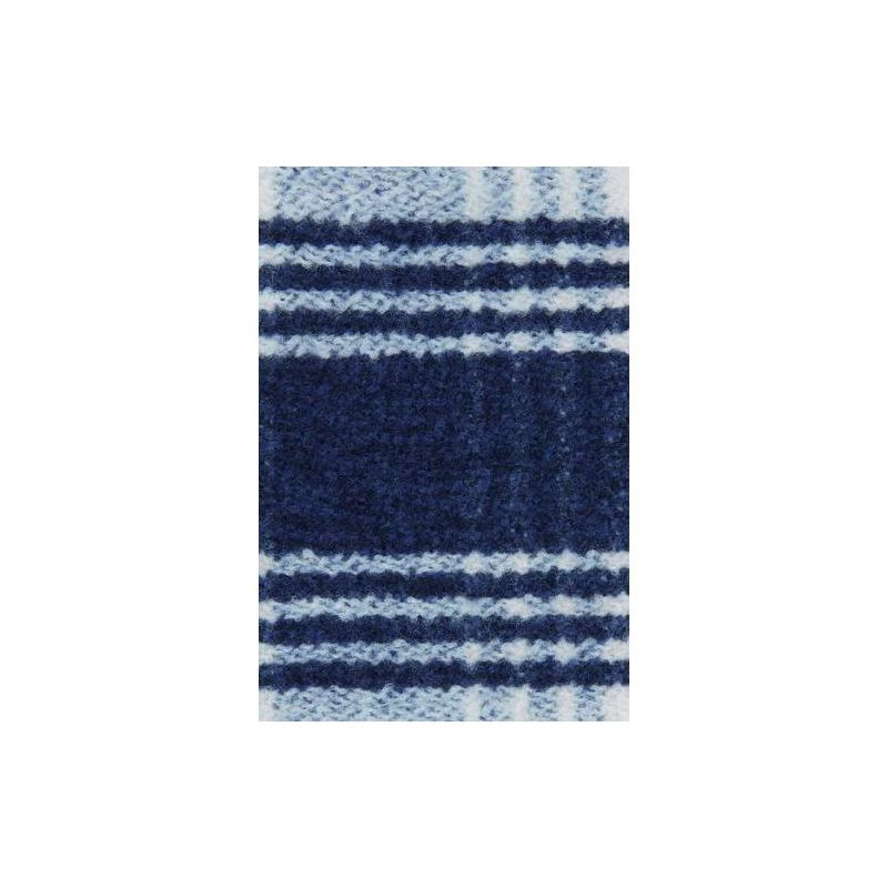 Lands' End Luxe Cashtouch Throw Blanket - 50x60 inches - Pale Slate Blue/Ivory Plaid