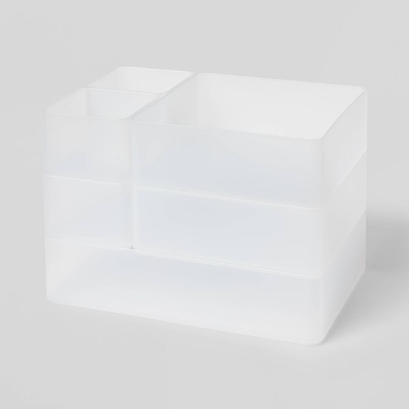 6pc Plastic Drawer Organizer Clear - Brightroom™: Desk & Office Organization Set, Clear Desk Drawer Organizers