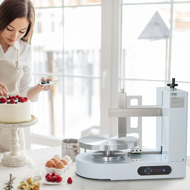 VEVOR Cake Decorating Machine, Cake Cream Spreading Coating Smearing Machine, Low Noise Cake Frosting Machine, Turntable with Adjustable Scraper