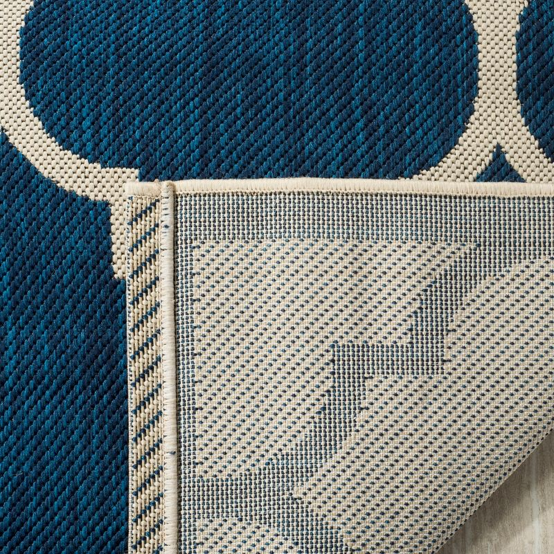 Courtyard CY6914 Power Loomed Indoor/Outdoor Area Rug - Navy/Beige - 6'7"x9'6" - Safavieh.