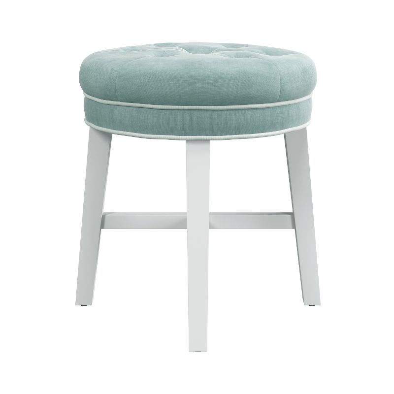 18" Sophia Tufted Backless Wood Vanity Stool Spa Blue - Hillsdale Furniture